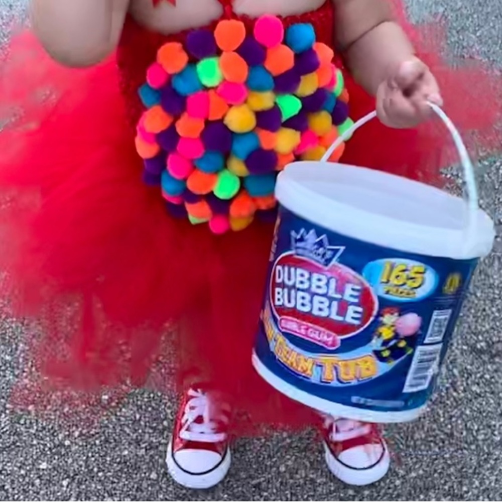 Cute bubblegum Halloween costume 1 year old!